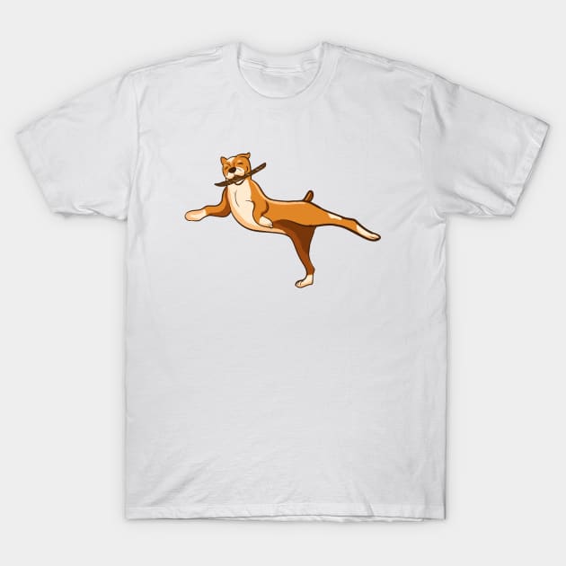 Pit bull playing Catch - Fetch T-Shirt by CatsAreAmazing1